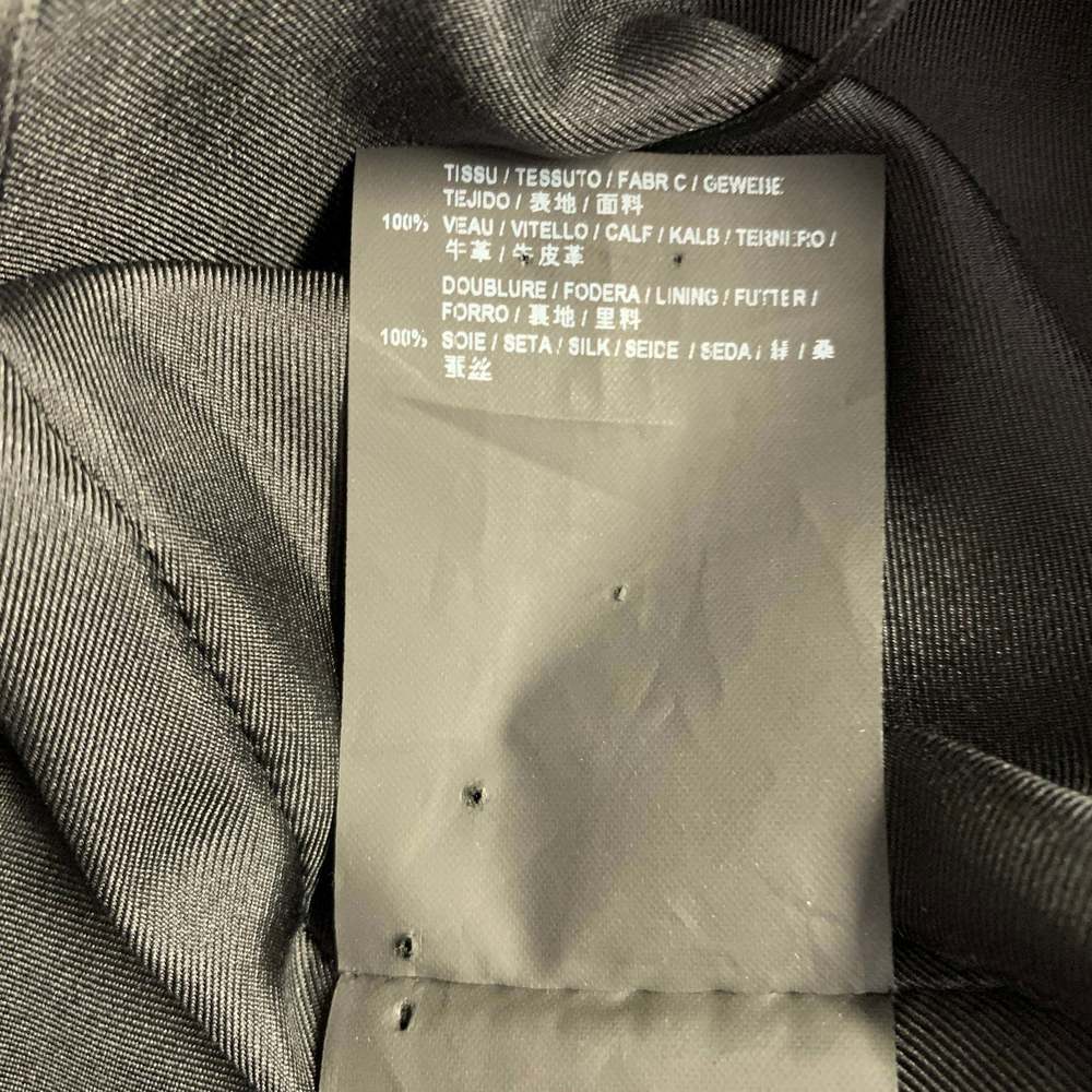 SAINT LAURENT Black Calfskin Leather Mini Skirt - Picture 6 of 7